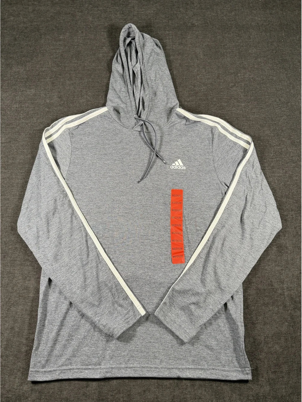 Adidas Primegreen Aeroready Gray Hooded Long Sleeve Shirt Size M